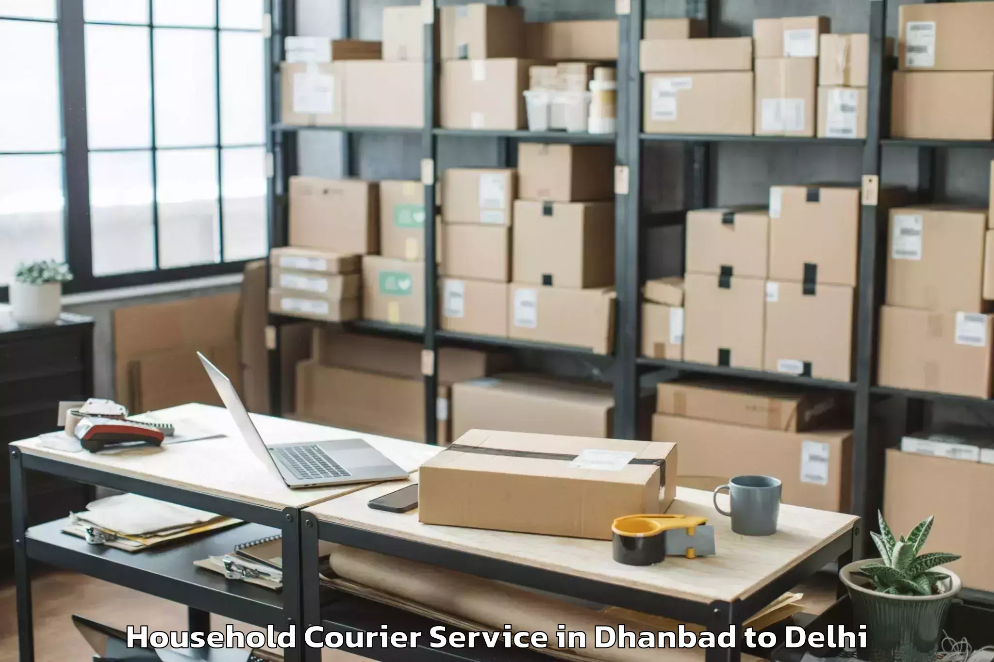 Easy Dhanbad to Dlf Promenade Mall Household Courier Booking